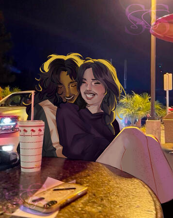 two people + half body + full render (i didn’t draw this background)